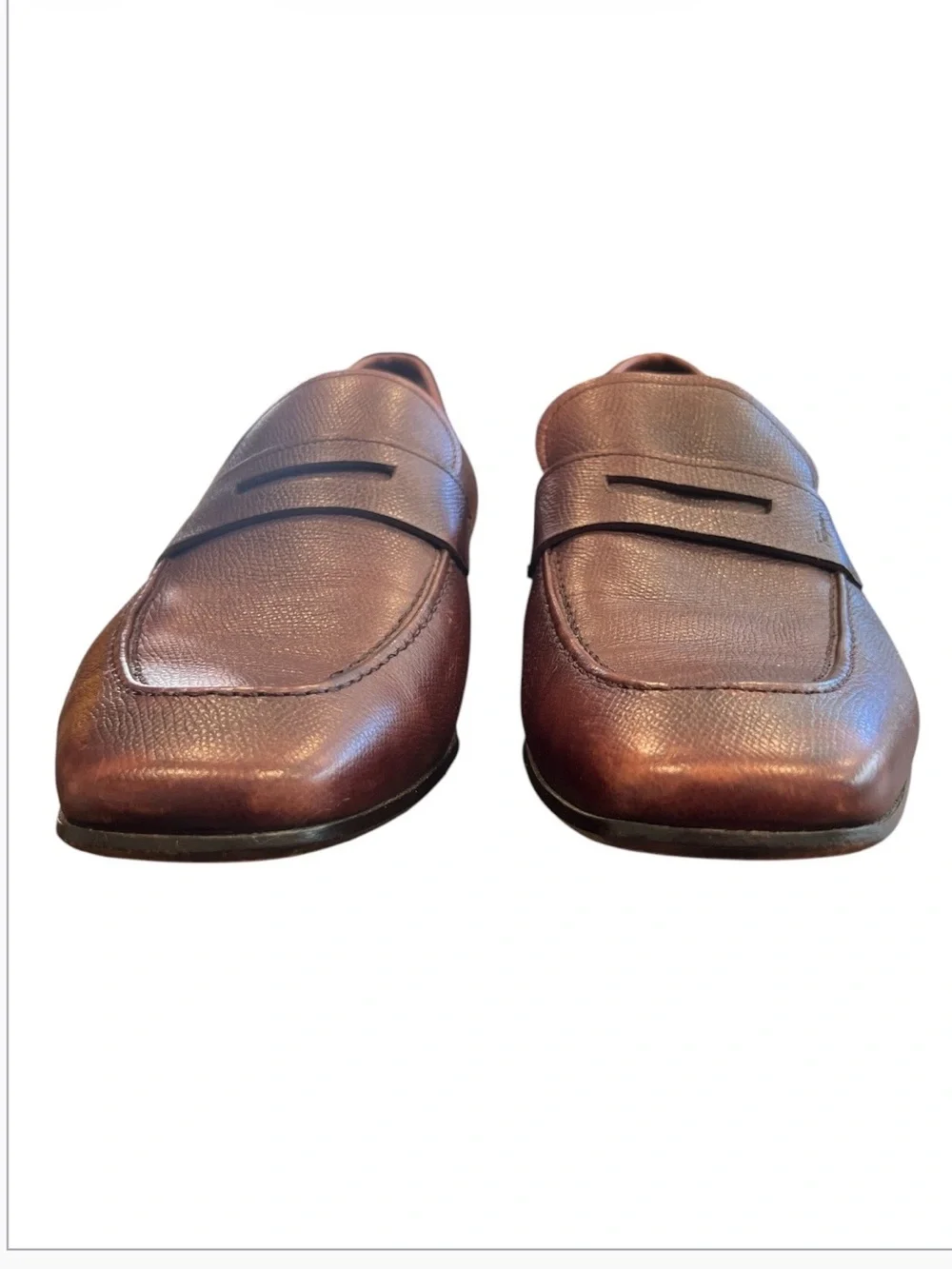 Salvatore Ferragamo Men’s 10.5 EE Brown Leather Penny Loafers Italy